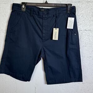 Buffalo David Bitton Men's Hadrian Flat Front 10.5" Shorts 33W midnight blue $60
